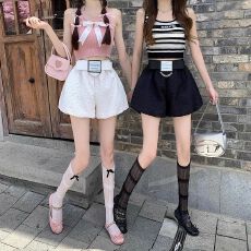批发黑色花苞裙裤女夏季高腰显瘦蓬蓬内里裤子a字休闲泡泡灯笼短裤潮