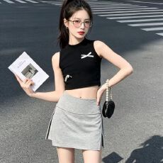 批发运动短<b class='q'>裙</b>2026新款灰色短裤<b class='q'>裙</b>包臀侧开叉<b class='q'>半身裙</b>a<b class='q'>字</b>版叠穿