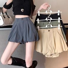 批发花苞西装短裤女<b class='q'>夏季</b>薄款小个子高腰显瘦休闲a字阔腿裤