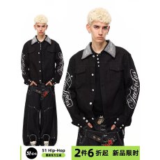批发<b class='q'>牛仔</b><b class='q'>外套</b><b class='q'>男士</b>衬衫式翻领夹克2026秋季新款美式休闲复古上衣服<b class='q'>外套</b>