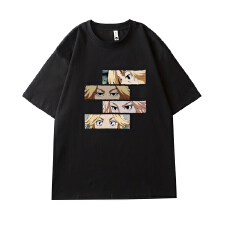 批发日系<b class='q'>原宿风</b>彩色动漫卡通加大宽松印花<b class='q'>T</b><b class='q'>恤</b>纯棉宽松百搭显瘦