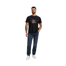 批发重磅大码棉质字母<b class='q'>T</b><b class='q'>恤</b>男夏季运动休闲宽松透气纯色印花短袖打底衫