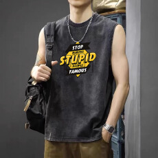 重磅印花纯棉美式复古做旧印花T恤宽松版做旧短袖街头潮酷百搭