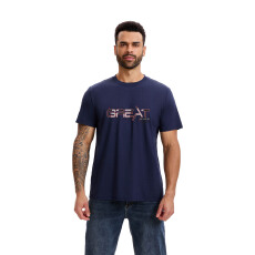 批发夏季宽松版型亲肤透气圆领青年潮流上衣舒适百搭上衣印花短袖T恤