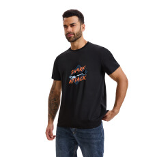 批发男士纯色修身印花短袖T恤夏季棉质圆领打底衫简约通勤半袖上衣