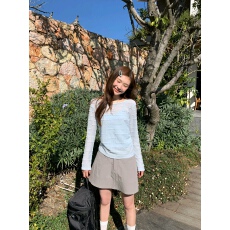 批发你好卡农微透感打褶肌理感针织衫吊带套装女春季超好看两件套上衣