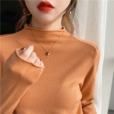 批发半高领<b class='q'>打底衫</b>女黑色修身内搭毛衣白色薄款针织衫法式秋冬洋气上衣