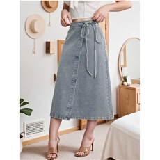 批发跨境爆款【有A+图】亚马逊 TEMU 希音 女士系绳潮流A字裙修身无弹