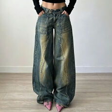 批发跨境爆款 Tiktok 亚马逊 TEMU希音 <b class='q'>女</b>士新款<b class='q'>女</b>式土黄色工装裤