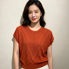 批发洋气<b class='q'>妈妈</b>装针织衫女短袖2026夏装新款上衣气质减龄钉珠T恤女士