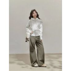 批发<b class='q'>开衫</b><b class='q'>卫衣</b>外套女春秋薄款修身显瘦短款拉链连帽上衣美式复古潮