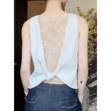 批发蕾丝露背马甲背心女2026<b class='q'>夏季</b>超火减龄小个子宽松美背内搭上衣