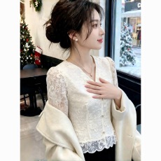 批发2026早春新款法式蕾丝衫时尚减龄百搭上衣气质显瘦甜美百搭打底衫