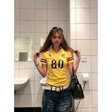批发已出货V领球衣数字印花短袖t恤女<b class='q'>运动</b><b class='q'>修身</b>上衣