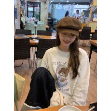 批发21支纯棉-210克纯棉<b class='q'>秋装</b>长袖T恤女宽松上衣印花