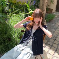 批发法式复古温柔风假两件设计感小众娃娃衫短袖夏季<b class='q'>新款</b>显瘦上衣女