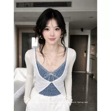 批发法式复古温柔风碎花小<b class='q'>吊带</b>+长袖防晒衫夏季新款显瘦两件套女