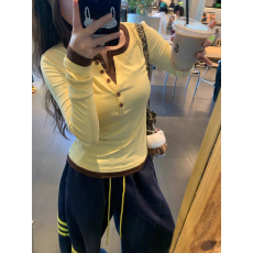 批发【人棉260克】 美式气质辣妹长袖<b class='q'>t</b><b class='q'>恤</b>女<b class='q'>原宿风</b>假两件上衣