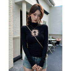 批发【官图 随心裁莫代尔260克1*1】 甜辣妹纯欲风<b class='q'>网纱</b>拼接挂脖打底
