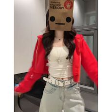 批发【官图 <b class='q'>纯棉</b>华棉复合牛奶丝总320克+后包领】美式辣妹<b class='q'>开衫</b>外套