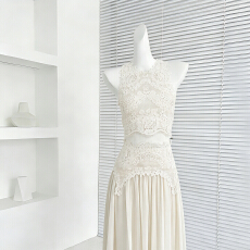 批发你的懒懒llan【卢浮幻境】优雅甜美精致睫毛蕾丝上衣+<b class='q'>长裙</b>套装女