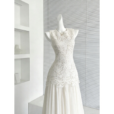 批发有洧Youweis早春漂亮<b class='q'>连衣裙</b>女2026新款无袖<b class='q'>拼接</b>裙白色背心裙子夏