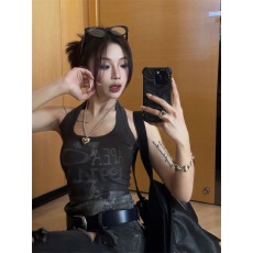 批发美式复古吊带背心外穿女内搭夏季辣妹修身<b class='q'>无袖</b>时尚打底甜辣上衣潮