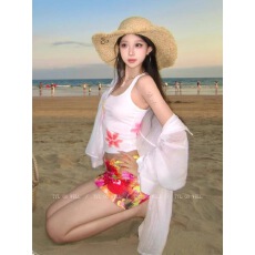 批发裙套装花卉印花工字吊带背心女2026夏新款甜辣妹<b class='q'>修身</b>外穿无袖上衣