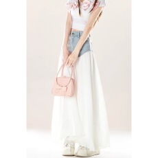 批发韩系复古不规则拼接<b class='q'>牛仔</b>裙女2026夏季新款百搭显瘦<b class='q'>牛仔</b>半身裙长款