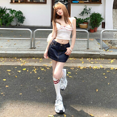 批发牛仔短裙女夏季美式水洗复古深蓝低腰修身防走光a字辣妹包臀短裙