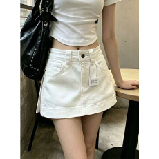 批发韩版学生双侧拉链高腰牛仔半身裙女夏季新款修身<b class='q'>显瘦</b>辣妹短裙裤潮