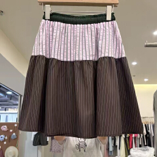 批发韩系条纹半身裙女夏季高腰显瘦a字裙小个子减龄独特别致漂亮裙子