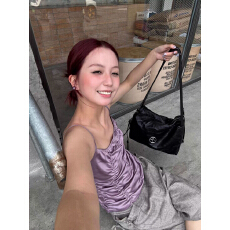 批发FREE 去野 美式复古褶皱醋酸弹力修身显瘦<b class='q'>街头</b>风吊带背心女夏季