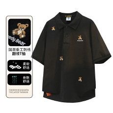 跨境主推 国潮重工刺绣POLO衫 纯棉面料 2026新款翻领短袖夏季