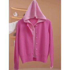 批发厂家直销连帽假两件<b class='q'>针织</b>衫女春秋新款大码毛衣<b class='q'>开衫</b>显瘦长袖上衣