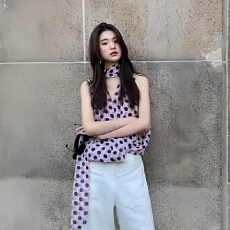 批发法式波点飘带<b class='q'>无袖</b>雪纺背心女夏季2026新款宽松设计感气质上衣