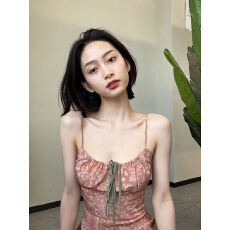 批发2026韩系气质外穿腰果印花吊带系带短款<b class='q'>连衣裙</b>ins潮A字裙夏季新款