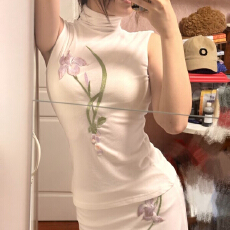 批发夏季新款2026新中式<b class='q'>无袖</b>半高领独特气质修身显瘦外搭<b class='q'>背心</b>上衣ins