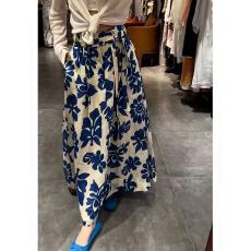 批发蓝色a字印花半身长裙2026新款超火减龄女夏季今年流行爆款小个子