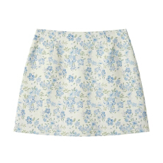 批发夏季2026薄款清新新款蓝色碎花<b class='q'>半身裙</b>气质高腰显瘦小个子<b class='q'>短裙</b>