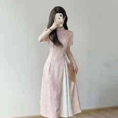 批发复古风<b class='q'>旗袍</b>2026<b class='q'>新款</b>奥黛新中式少女年轻款改良国风气质日常连衣裙