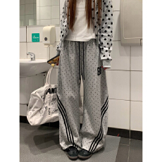 批发女夏季新款休闲百搭舒适轻薄透气高腰抽绳宽松垂感不闷热运动<b class='q'>裤子</b>