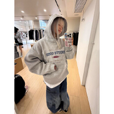 批发美式复古logo印花加绒加厚连帽<b class='q'>卫衣</b>男女2026新款秋冬宽松帽衫外套