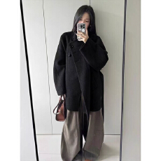 批发棕色小个子高级感爆款毛呢<b class='q'>外套</b>女2026秋冬新款时尚洋气呢子大衣潮