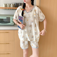 批发韩国ins简约云朵棉可爱少女加宽卡通可外穿舒适睡眠印花睡衣套<b class='q'>装</b>