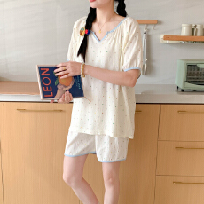 批发韩国ins简约云朵棉可爱少女加宽卡通可外穿舒适睡眠印花睡衣套<b class='q'>装</b>