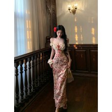 批发牛牛【南法假日】法式复古清新浪漫蕾丝泡泡袖<b class='q'>连衣裙</b>N26Q30528