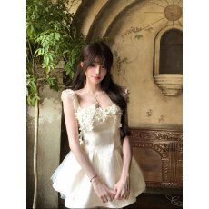 批发【仲夏精灵】林林在忙 法式甜美千金风收腰公主原创设计<b class='q'>连衣裙</b>