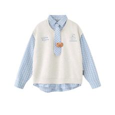 批发实价 纯棉华棉 加绒420g/薄款320g 原版做工 假两件<b class='q'>卫衣</b> 带<b class='q'>小熊</b>