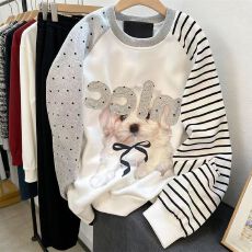 批发原版做工【纯棉华棉】薄款320g撞色拼接贴布字母长袖圆领卫衣<b class='q'>男</b>女